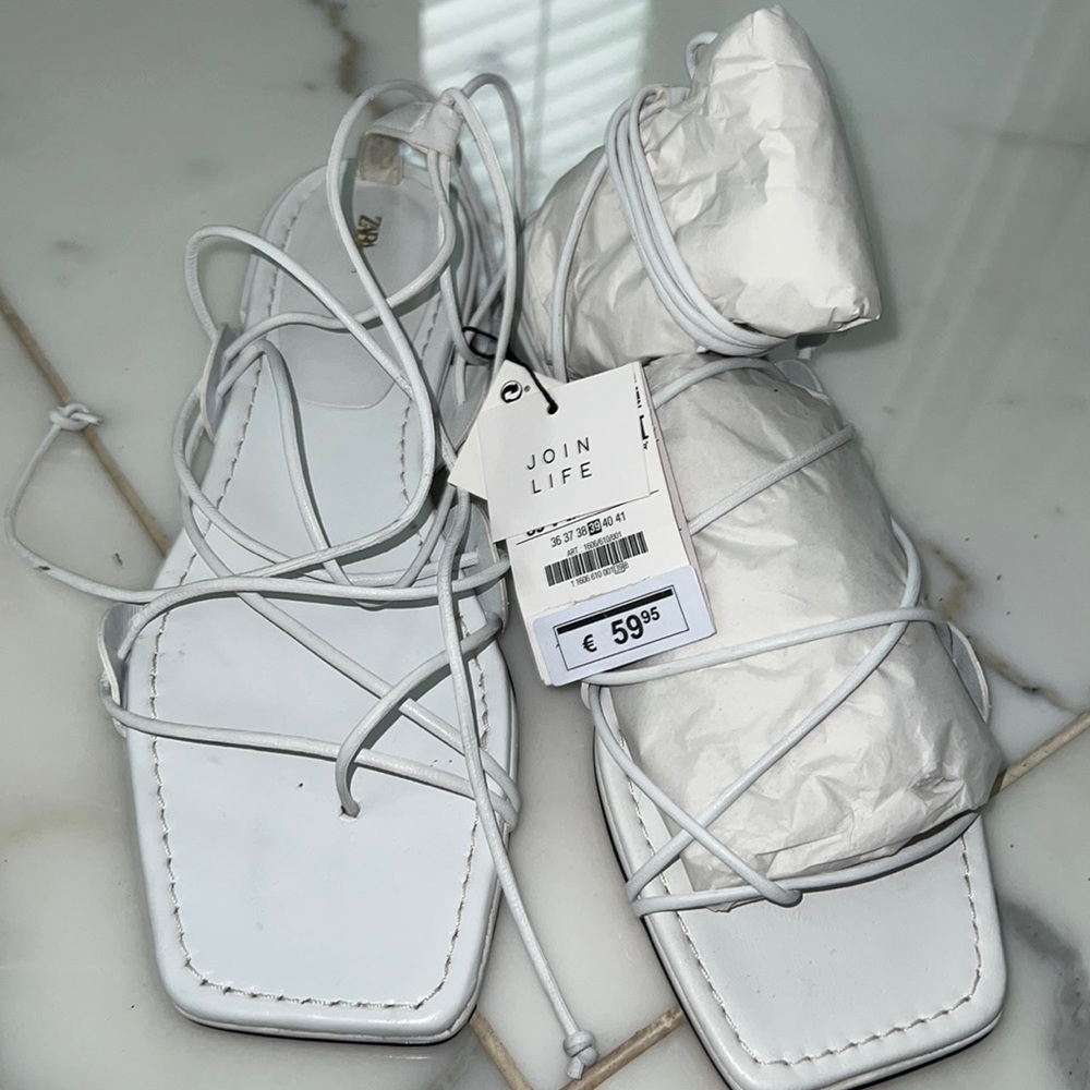 Zara white sandals